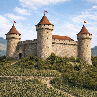 Chateau reconstitué par IA